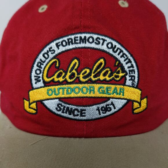 Paramount Headgear Cabela's Slideback Hat Embroidered Logo Red OSFA - Picture 4 of 11